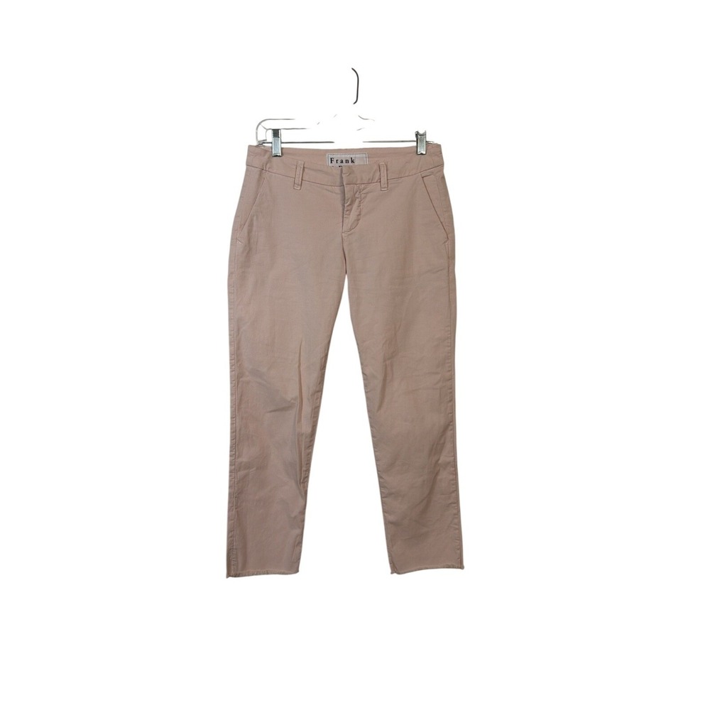 Frank & Eileen Chino Pants Womens 2 Pink Cropped Raw Hem Ankle Trousers